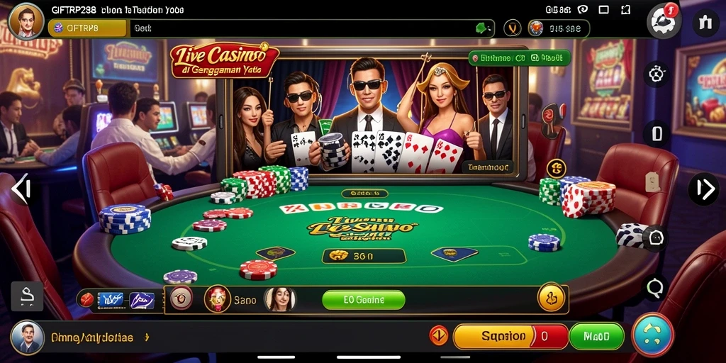 Tampilan gameplay Live Casino yang menarik di GIFTRP288.
