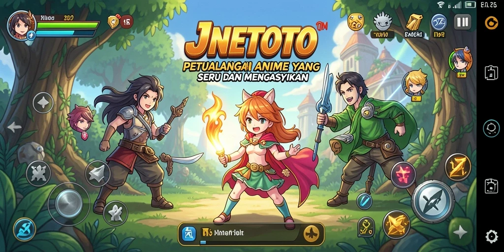 Tangkapan layar JNETOTO menampilkan karakter anime dalam pertempuran yang seru.