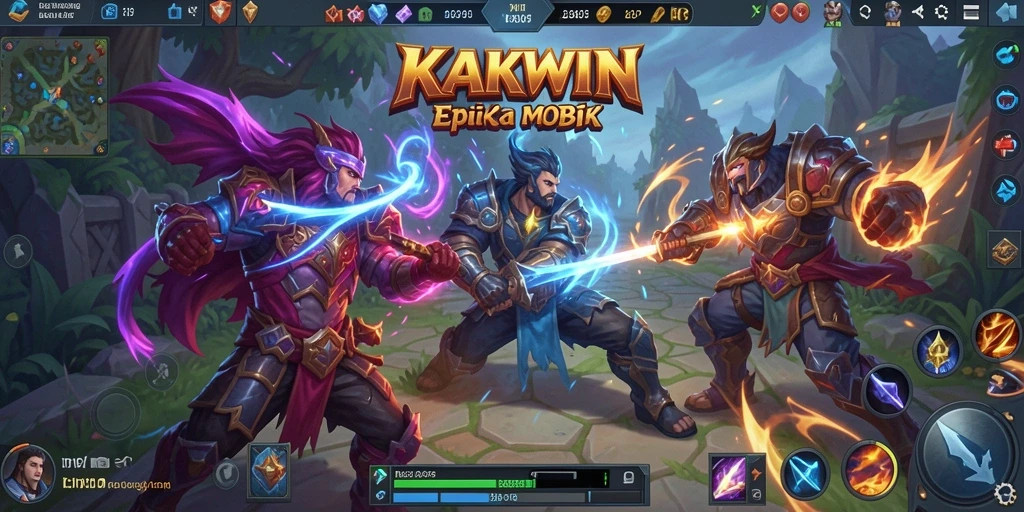 Tampilan gameplay seru di KAKWIN dengan pertarungan strategi MOBA.