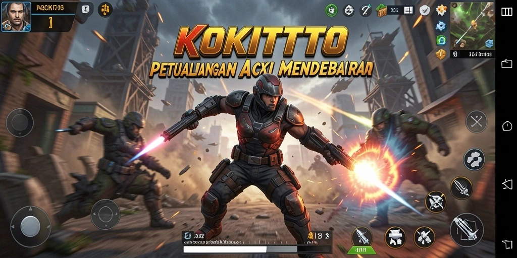Tampilan gameplay KOKITOTO dengan aksi pertarungan yang seru.