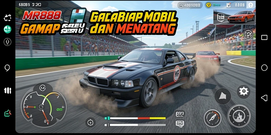 Screenshot gameplay MR888 menampilkan balapan yang seru dan penuh aksi.