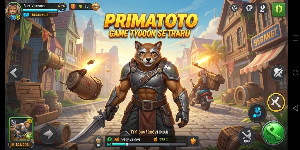 Tampilan gameplay menarik dari PRIMATOTO, menunjukkan strategi Tycoon yang menantang.