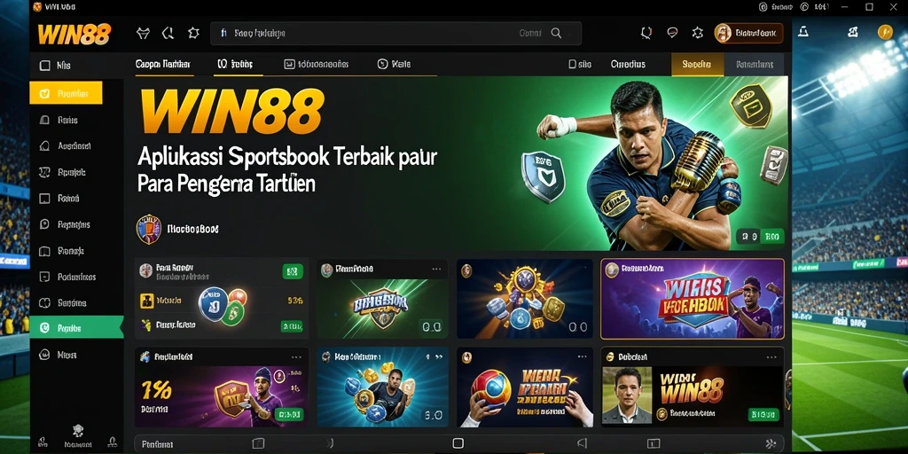 Screenshot utama WIN88 menampilkan taruhan olahraga yang mendebarkan.